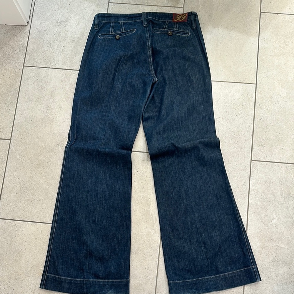 Level 99 Blue Flare Wide Leg Jeans